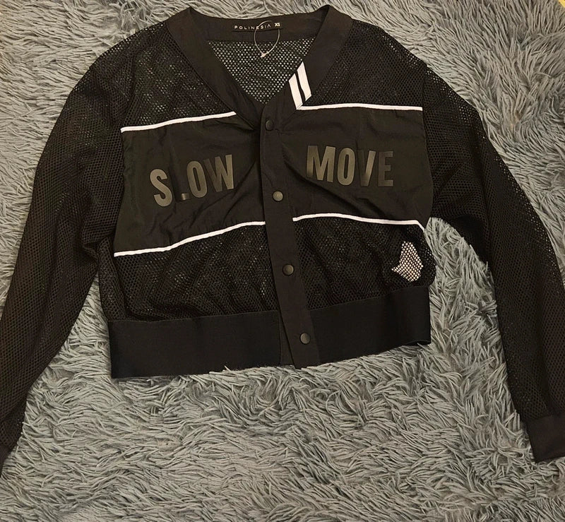 Chaqueta deportiva de malla negra