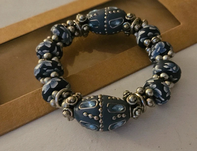 Pulsera azul plata - Joya elegante