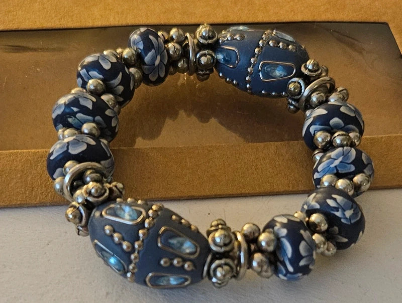 Pulsera azul plata - Joya elegante