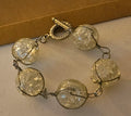 Pulsera bolas cristal - plata