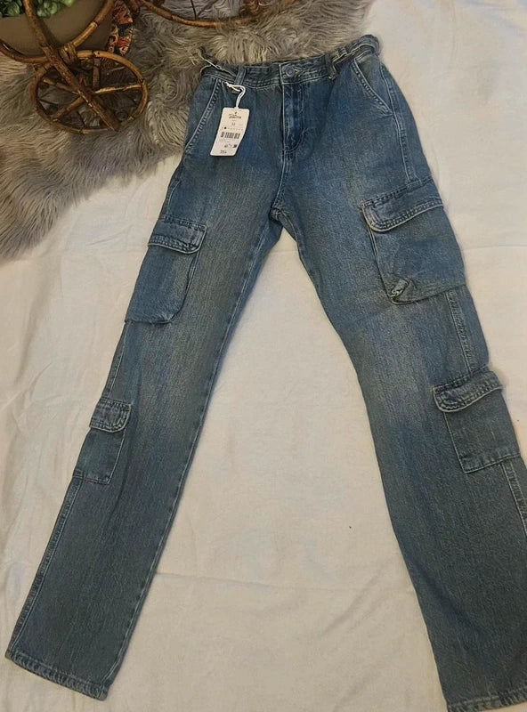 Jeans Cargo Jennyfer 6 Bolsillos