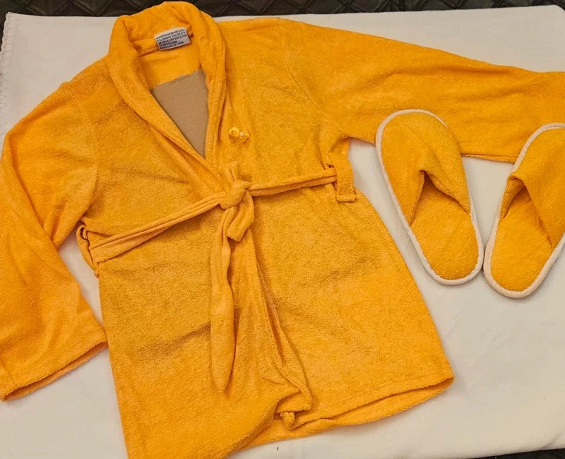 Albornoz y zapatillas niña naranja 3-4 años !
