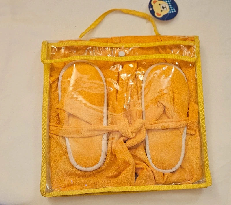 Albornoz y zapatillas niña naranja 3-4 años !