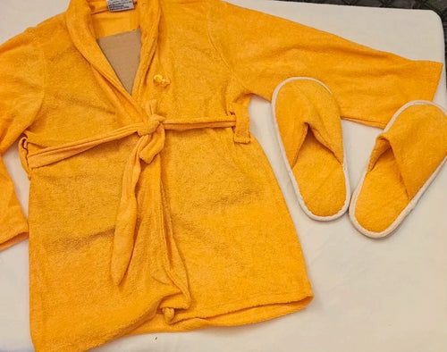 Albornoz y zapatillas niña naranja 3-4 años !