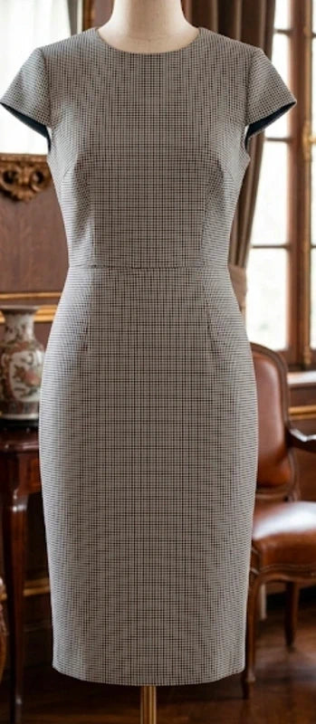 Elegante vestido tubo pata de gallo