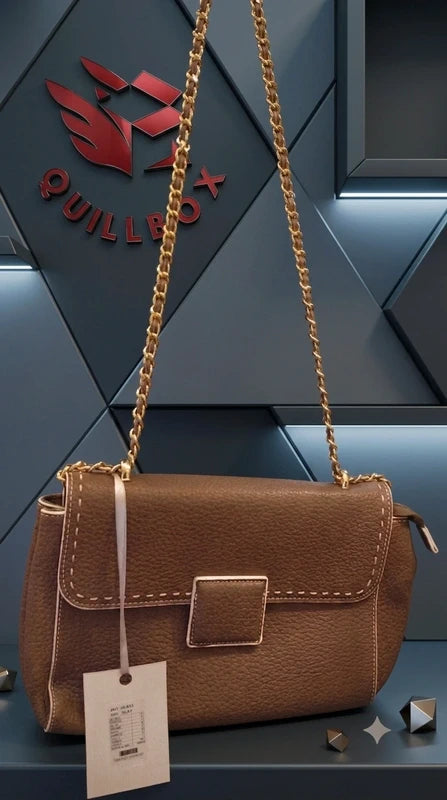 Bolso Marrón Cadena Dorada