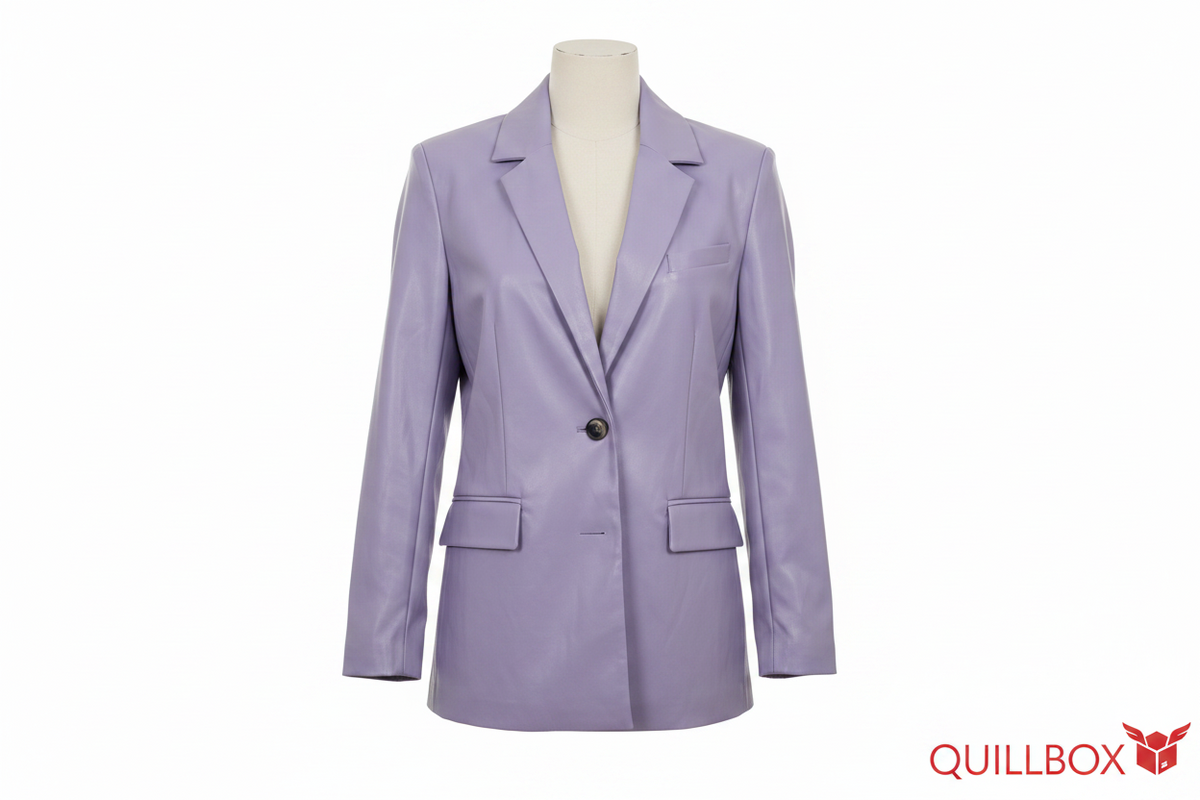 ASOS DESIGN Lilac Faux Leather Blazer