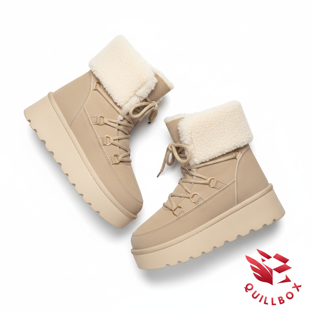 Botas Moon Boot efecto borreguillo beige