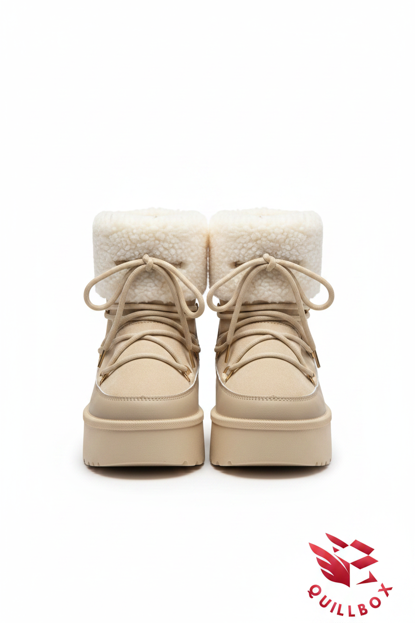 Botas Moon Boot efecto borreguillo beige
