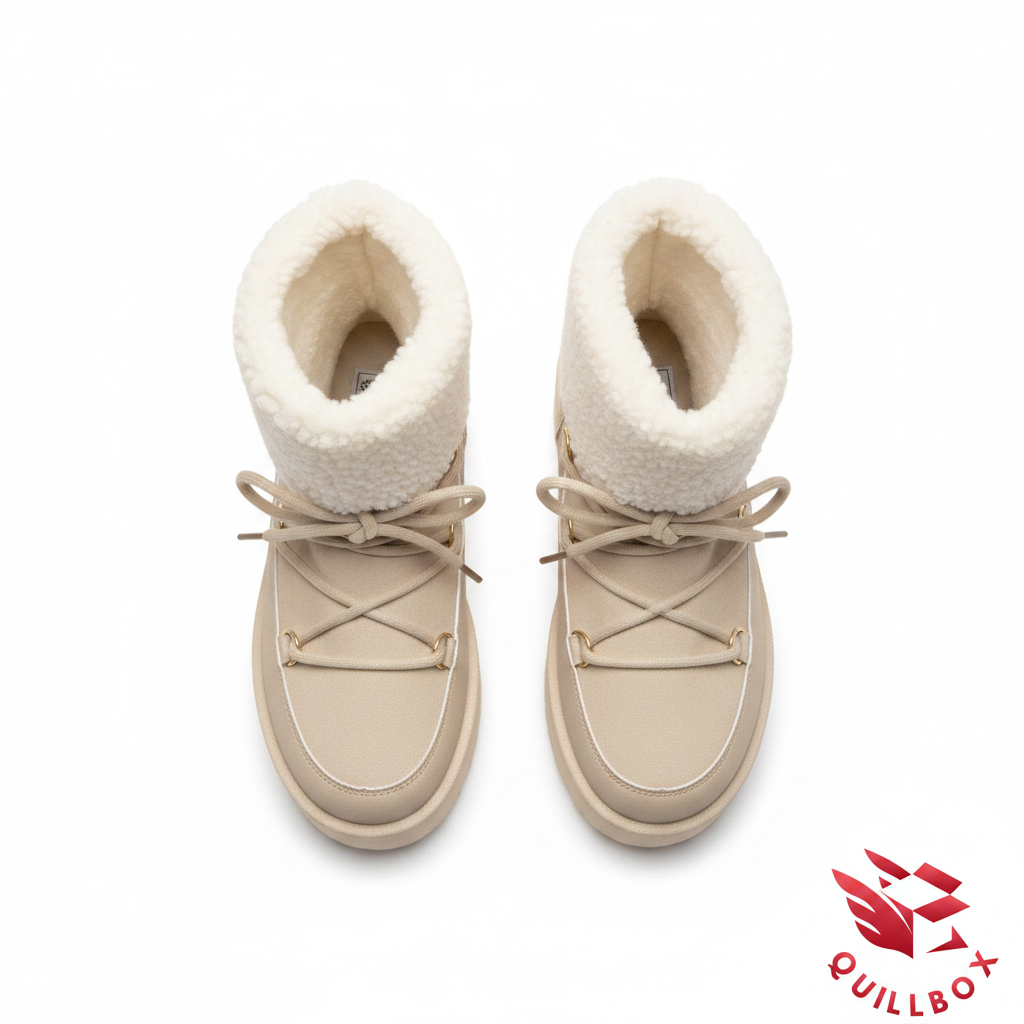 Botas Moon Boot efecto borreguillo beige