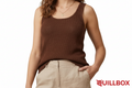 Brown knit top with a round neckline