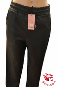 Pantalón polipiel negro cintura elástica