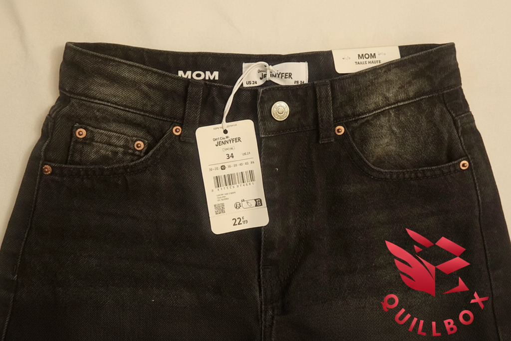 Vaqueros Mom Slim Negros/Grises
