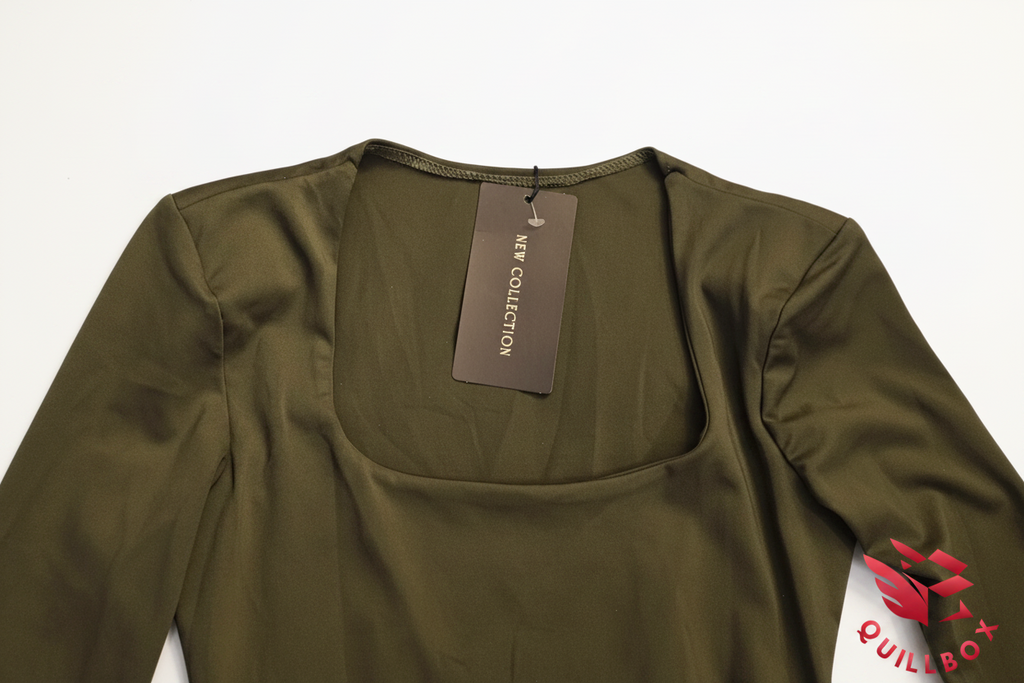 Vestido ajustado verde con hombreras