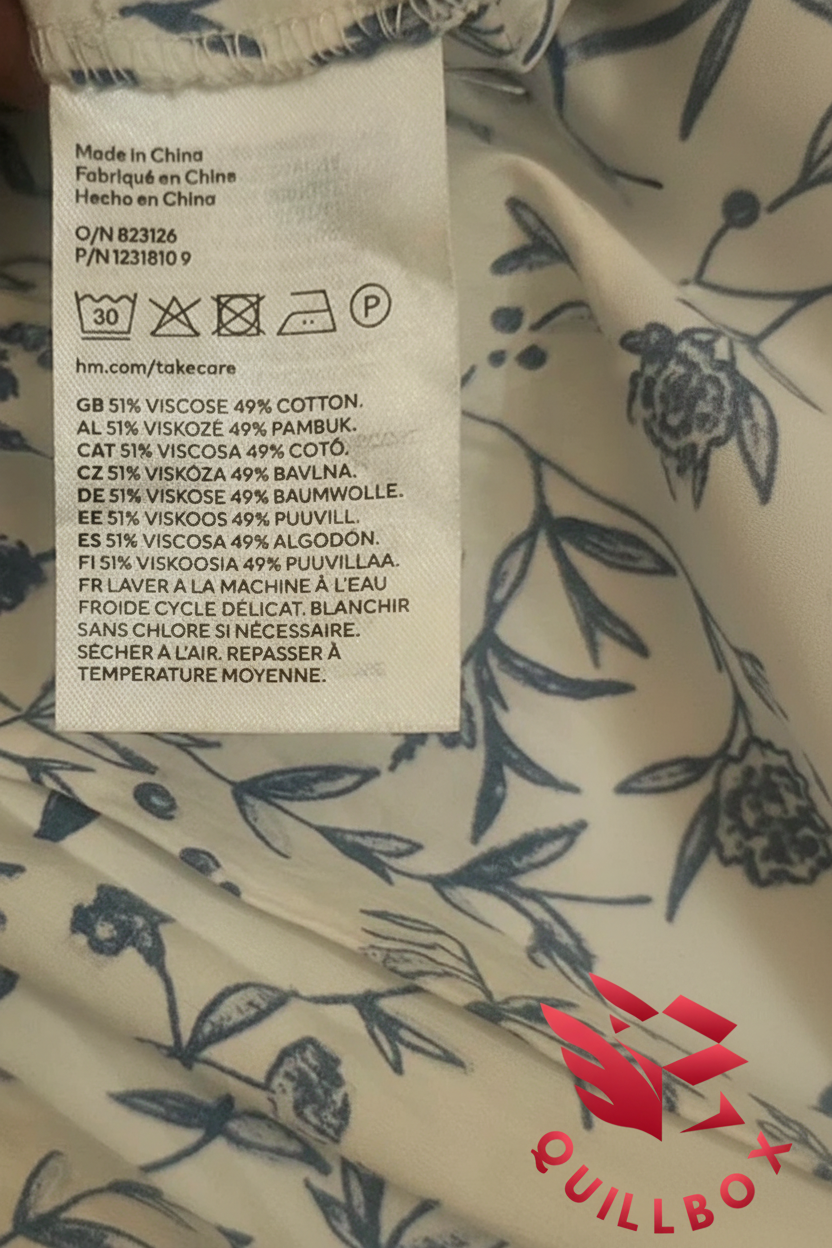 Minifalda Nido Abeja Estampada Floral Azul