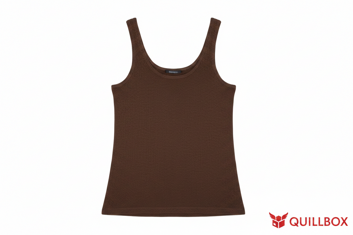 Brown knit top with a round neckline