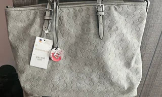 Bolso de ante en color gris Elisa blanca