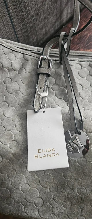 Bolso de ante en color gris Elisa blanca
