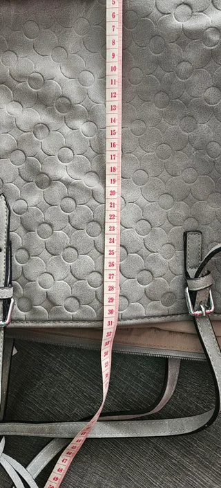 Bolso de ante en color gris Elisa blanca