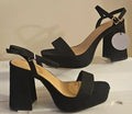 Zapatos negros terciopelo para mujer