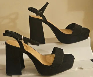 Zapatos negros terciopelo para mujer