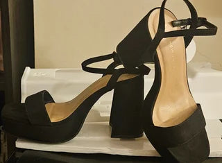 Zapatos negros terciopelo para mujer