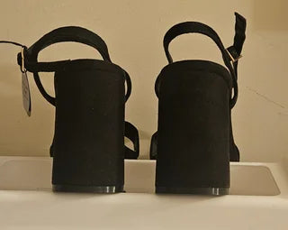 Zapatos negros terciopelo para mujer