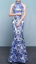Vestido elegante Azul y Blanco!