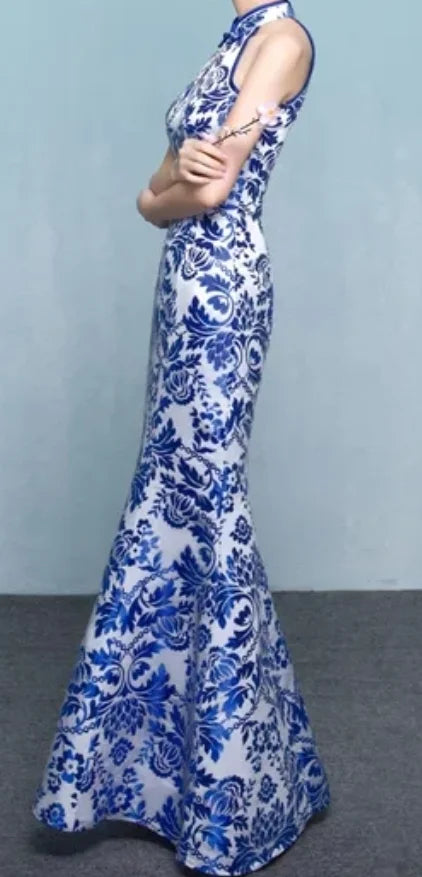 Vestido elegante Azul y Blanco!