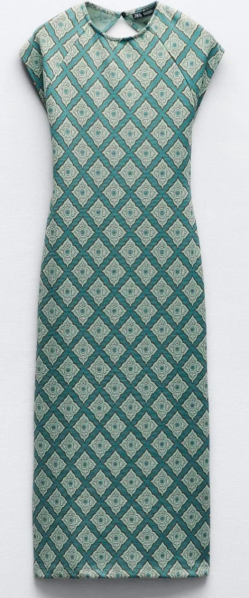 Zara geometric print midi dress