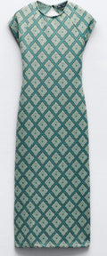 Zara geometric print midi dress