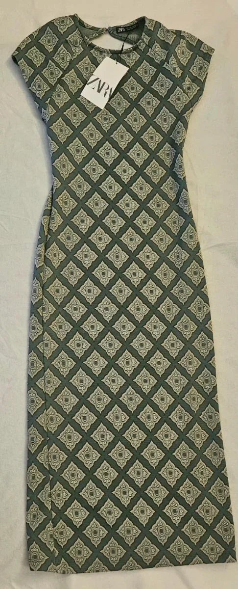 Zara geometric print midi dress