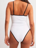 Traje de baño blanco con cremallera