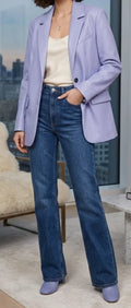 ASOS DESIGN Lilac Faux Leather Blazer