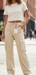 Pull&Bear beige cargo pants