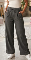 Wide-leg gray trousers
