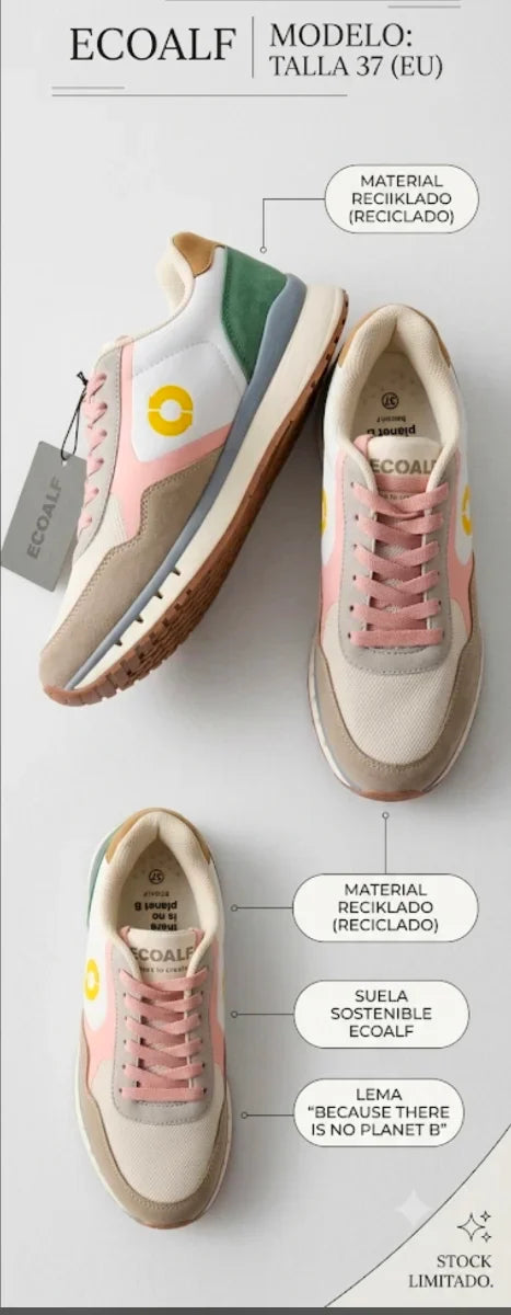 ECOALF Women's Trainers Size 37 Dusty Pink