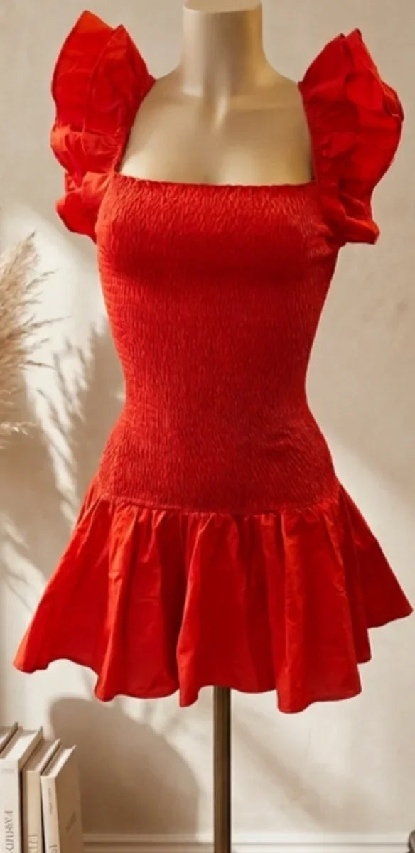 Zara Vestido Rojo Mini