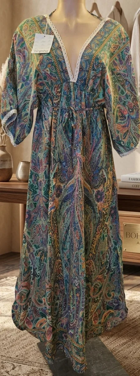 Vestido Boho Chic Estampado Paisley