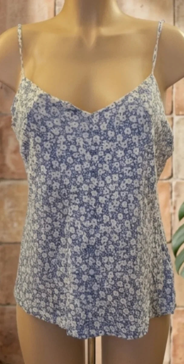 Floral adjustable spaghetti strap top