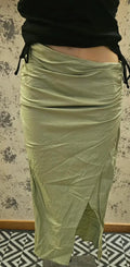 Zara Draped Linen Midi Skirt One Size