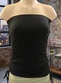 Black Ruched Tube Top One Size