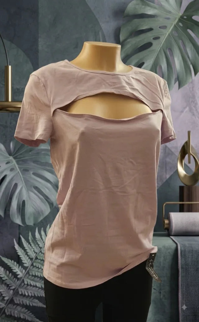 Cut-Out Pastel Lilac One-Size T-Shirt