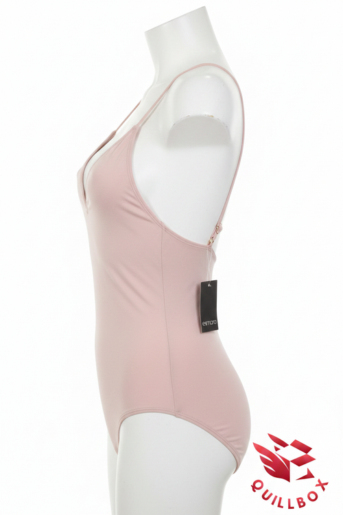 Body rosa palo esmara - vista lateral ajustador dorado etiqueta