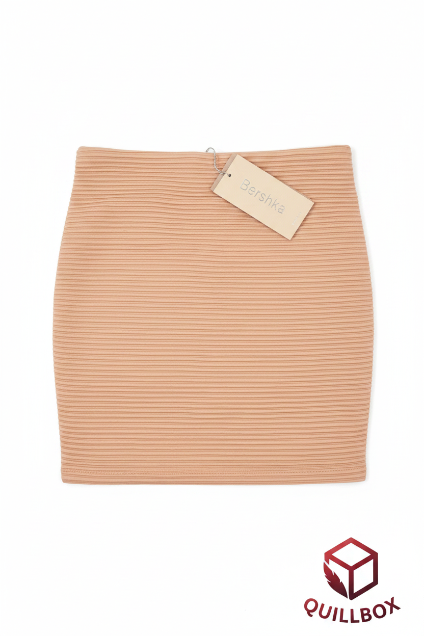 Minifalda acanalada Bershka - vista trasera con hang tag
