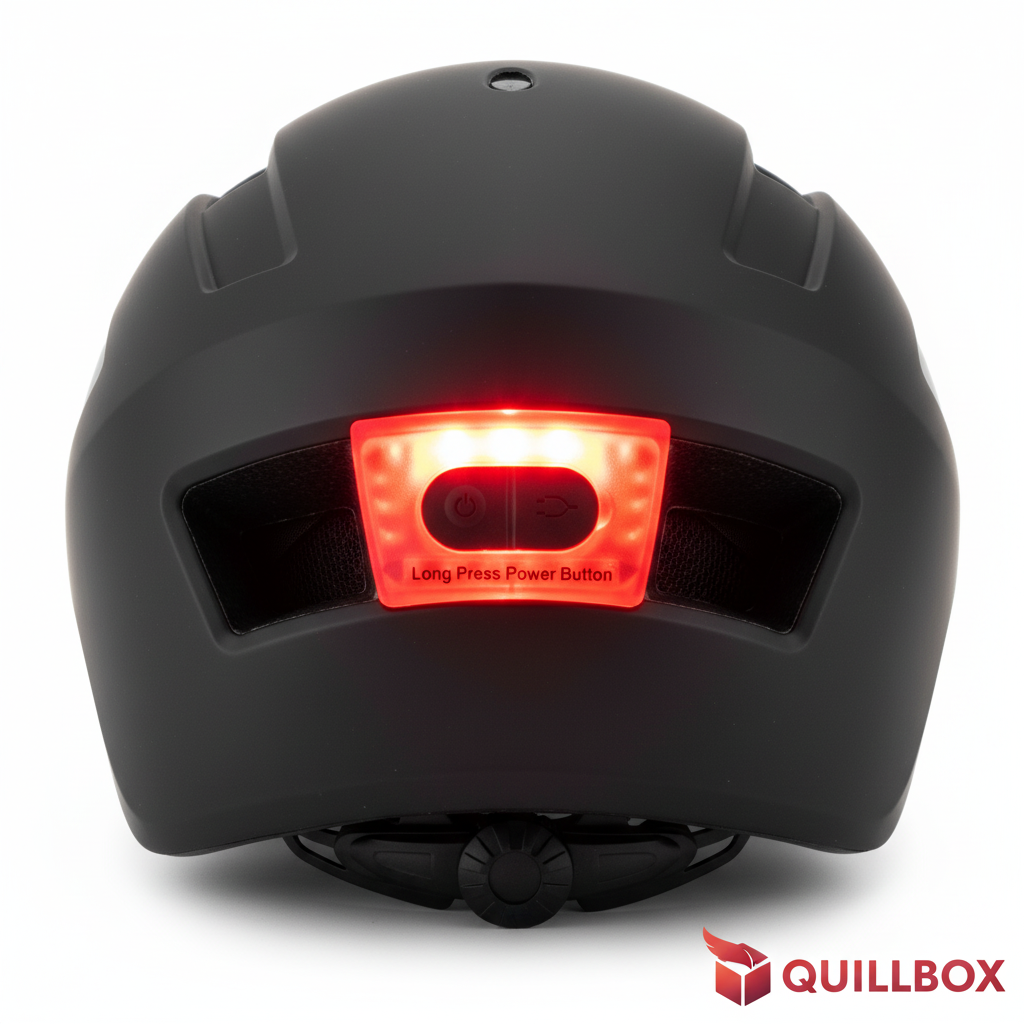 Casco bicicleta Lanova W-038 - luz LED trasera roja encendida seguridad