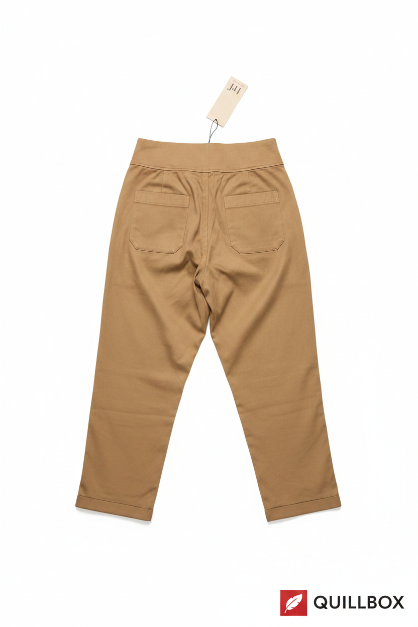 Pantalón camel Zara TRF - vista trasera bolsillos patch