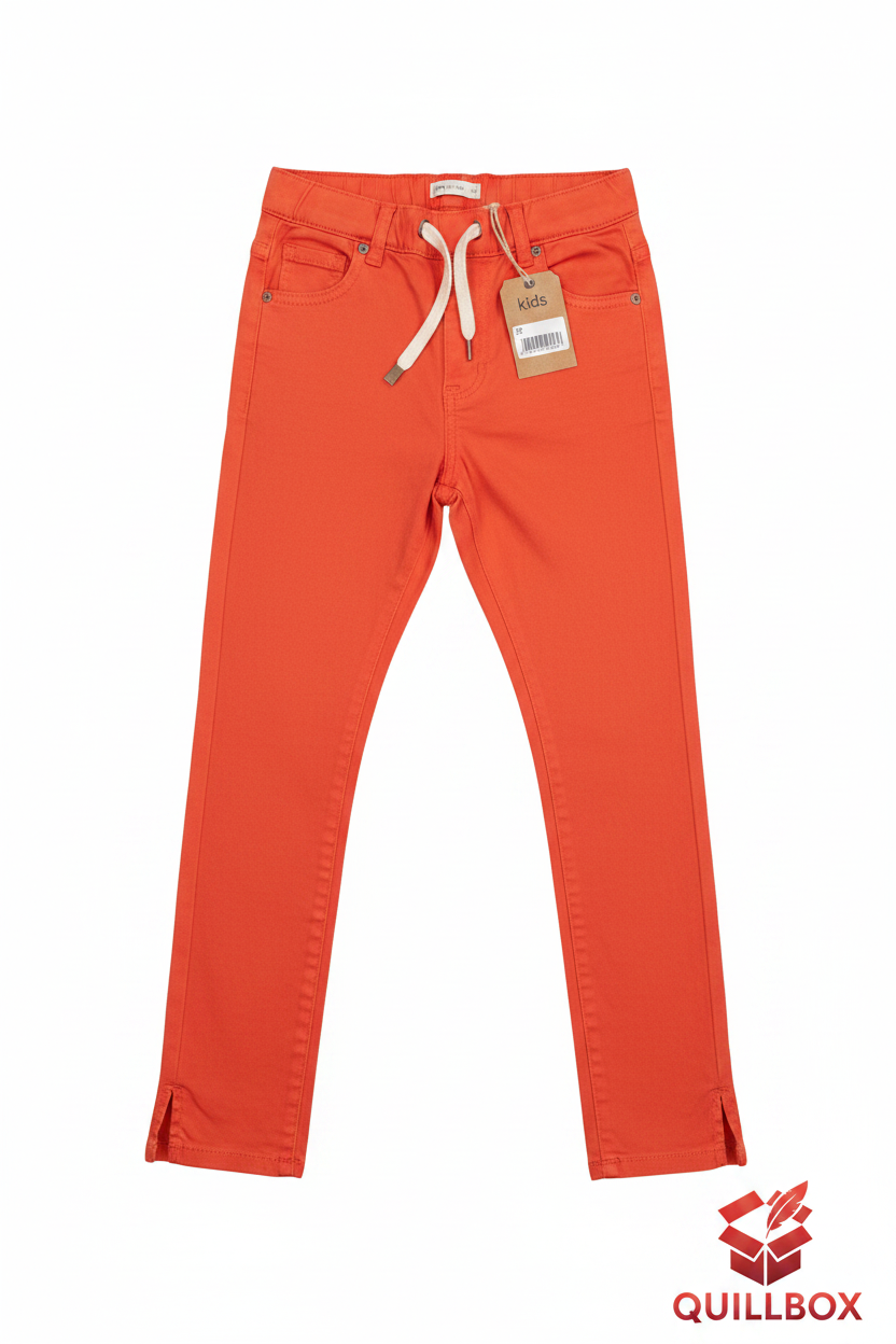 Pantalón skinny naranja niña UNIT GIRL 128 - vista frontal segundo ángulo
