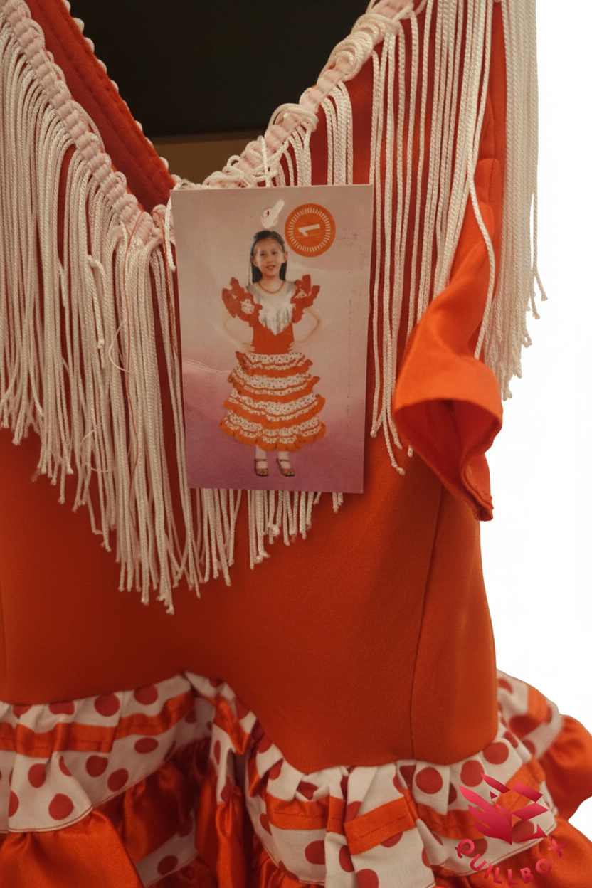 Traje flamenca infantil - detalle flecos