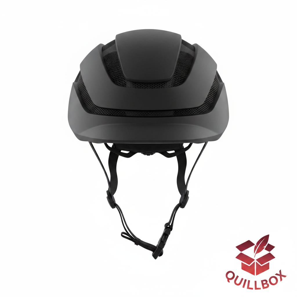 Casco bicicleta negro mate Lanova W-038 - vista frontal ventilación visera